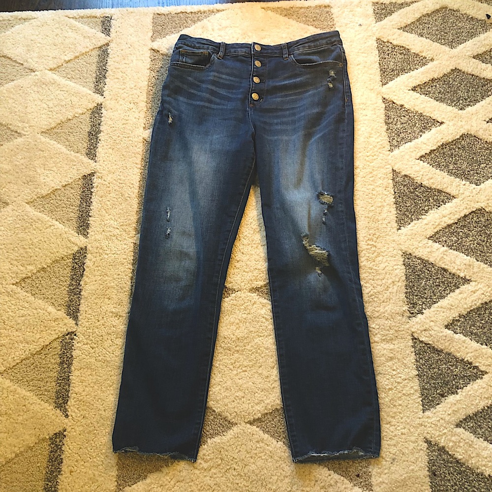 GAP Junior Ripped Stretchy High Rise Ankle Jegging - Size 6